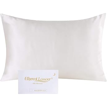 Ethlomoer 1 x 100% Natural Pure Silk Pillow Case for Hair and Skin 19 Momme Double Sided 600 Thread Count Hidden Zipper Design