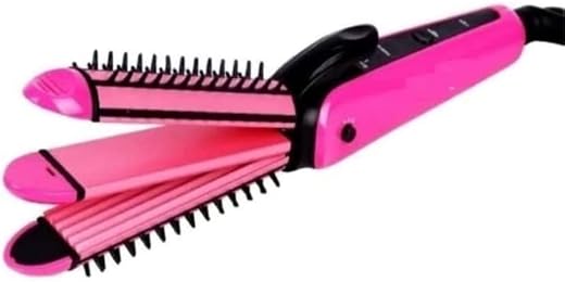 Professional Hair Styler 3in1 Straightener,Crimper, And Curler Pink colour pack of 1