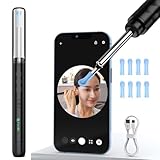 耳掻き カメラ みみかき 耳掃除 スコープ 1080P画質耳かきカメラ イヤースコープ ワイヤレス 3.5mm極細レンズ 500万画素 IP67防水 LEDライト付き スコープ 耳掃除 耳垢クリーニング 無線WIFI接続 IOS&Android対応 日本語取扱説明書付き, S9-Black