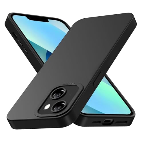 Tenphone Coque pour iPhone 13 (6,1'), Étui de Protection Antichoc en TPU Souple avec Protection Caméra - Noir