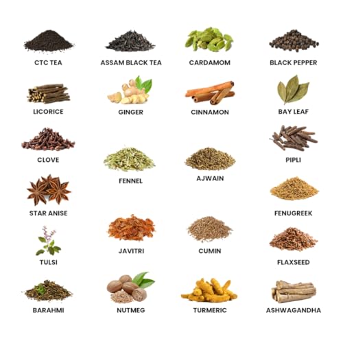 Image of ReActive Organics Ayurvedic Chai 200g | CTC-enriched Strong Kadak Assam Masala Chai | Made with 20 Natural Spices | Herbal Tea for Digestion & Immunity | Wellness Masala Tea