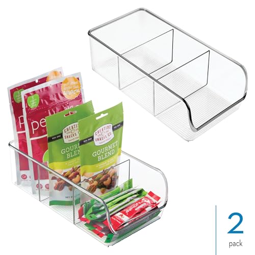 InterDesign iDesign Stackable 3-Section Divided Storage Bin for Pantry, Fridge, or Cabinet - Set of 2 - Clear - Image 3
