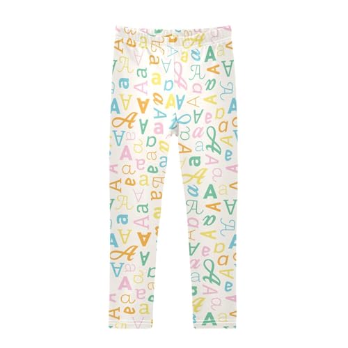 ZZKKO Girls Leggings Letter A Toddler Girls Clothes Leggings for Girls Toddler Girls Leggings 3-4T