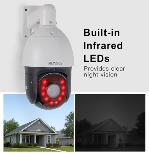 Image of SUNBA High Speed Deep AI Auto Tracking PTZ Camera PoE+ Outdoor, 72X Zoom 5MP Smart Security Dome, RTMP for YouTube Live Streaming, 2-Way Audio, Night Vision 1500ft (P636 V2)-New Batch