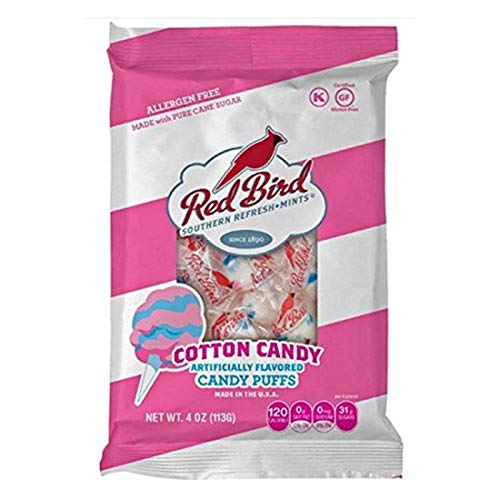 Red Bird Cotton Candy Flavored Candy, Mints Individually Wrapped, Unique Candy, 4 oz Bag - image 1