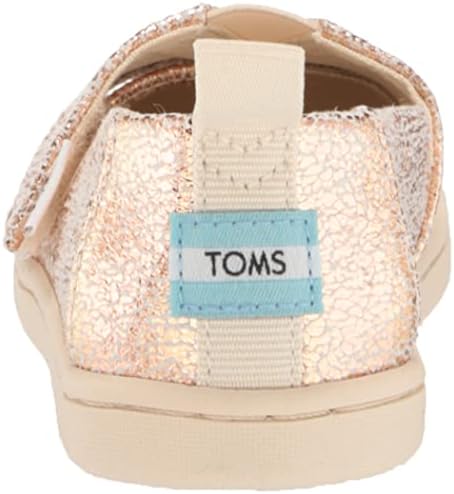 TOMS Tiny Girl's Alpargata Espadrille, Gold Crackle Foil, 8 | Image 2
