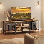 HOOBRO TV Stand avec les sorties de puissance à 65 Des pouces, TV Table Console avec étagères de rangement, industriel TV Banc, Media Entertainment Center pour Chambre à coucher, Rustic Brown et Noir BF40DS01