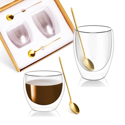 Set de 2 Mugs de Vidrio Térmico Borosilicato con Cucharas miniatura 1