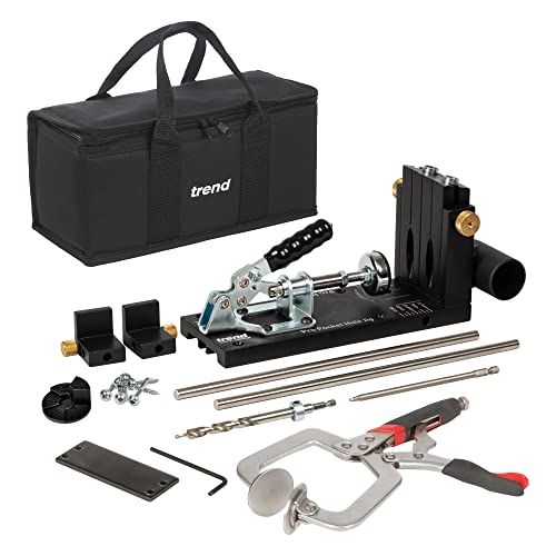 Trend Professional Pocket Jig Kit z torbą do przechowywania i 100 mieszanymi śrubami, PH/JIG/AK