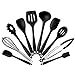 Produktbild CHUCKSSS Silikon-Küchenutensilien-Set,10-teilig,Hitzebeständig,Antihaft-Silikon-Kochutensilien mit solidem Kern-Backen,Grill-Werkzeug-Set Mit Spatel,Zange,Pasta-Gabel,Pfannenwender etc (Schwarz)