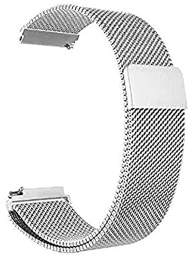 Image of PEFKO PSS56 19MM Milanese [ Magnetic ] Sporty Straps /Bands Compatible for Boat Storm Smart Watch & Watches with 19mm Lugs Size (19MM, SILVER [ MAGNETIC MILANESE STRAP ])