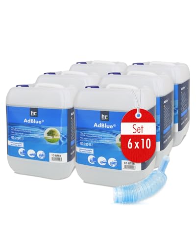 Höfer Chemie AdBlue 6 x 10L avec bec verseur - solution d'urée pour voitures diesel - bidon avec bec verseur - réduit les oxydes d'azote toxiques