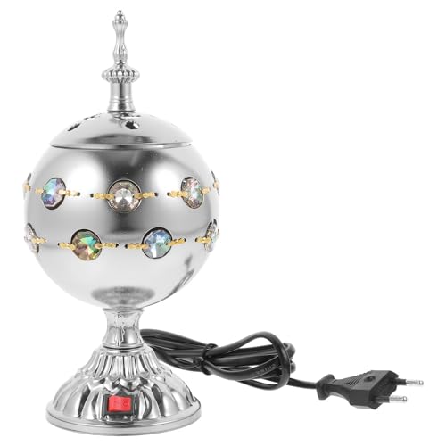 Brûleur de parfum électrique maison diffuseur de cire argenté avec prise EU - 2