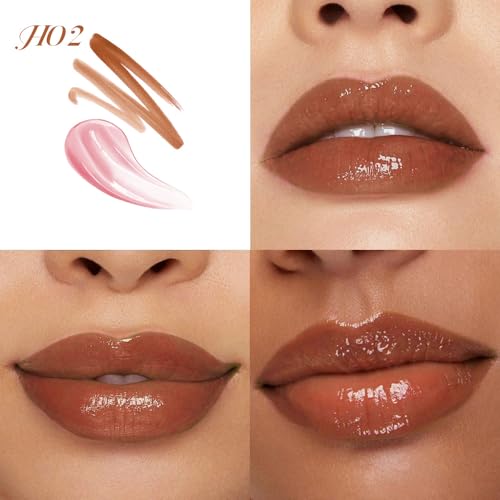 Image of evpct Nude Brown Matte Liquid Lipstick Marker Pen Lip Liner Set with Lip Oil, Shine Finish, 2 in 1 Lipgloss Lipstick Long Lasting Waterproof for Women, Lips Color Stain 24hr Original Smudge Proof