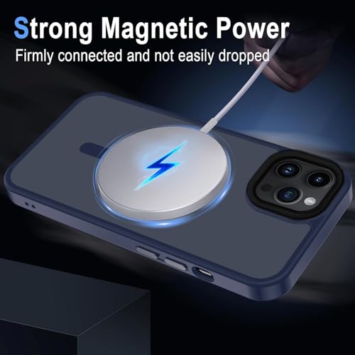 Image of iPhone 13 pro Magsafe Hard Back Case | Matte Design & 360 Protection | Military-Grade Apple iPhone 13 pro Cover | Strong Magnet Back - Blue