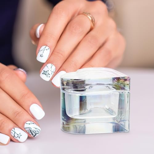 Recipiente de cristal en forma de corazón para manicura miniatura 7