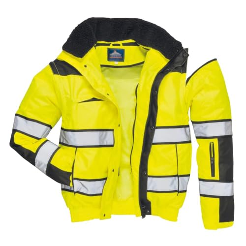 Preisvergleich Produktbild Portwest Klassische Warnschutz-Pilotjacke, Größe: 4XL, Farbe: Gelb / Schwarz, C466YBR4XL