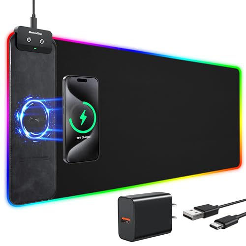 BosoChe Wireless RGB Gaming Mouse Pad 10W, 31.5"x11.8