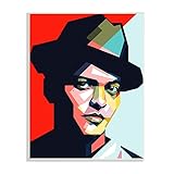 Stupell Industries Bruno Mars Modern Pop Portrait Abstract Geometric Pattern