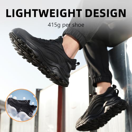 Image of Steel Toe Shoes for Men, Lightweight Safety Work Shoes