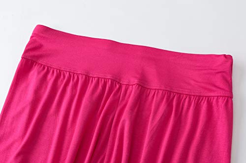 AvaCostume Womens Modal Cotton Soft Yoga Sports Dance Harem Pants, L, Rosered - Thumbnail 5