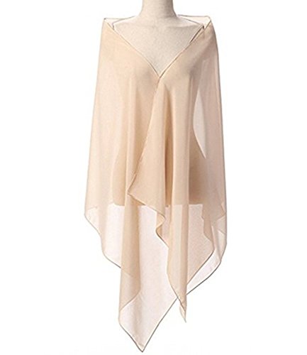 Chiffon Bridal Wedding Shawl Wrap Women's Evening Dress Stole Scarves champagne L3