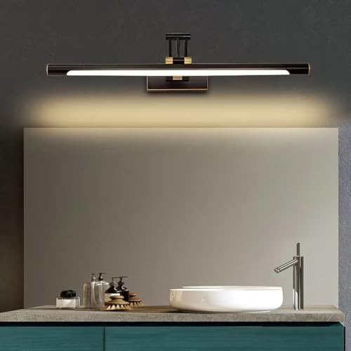 Iluminación de pared moderno interior LED negro de 43cm para baños de diseño