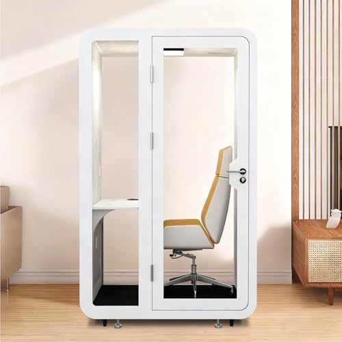 Soundproof Office Pod Booth, Quiet Meeting Pod with Acoustic Panels ...
