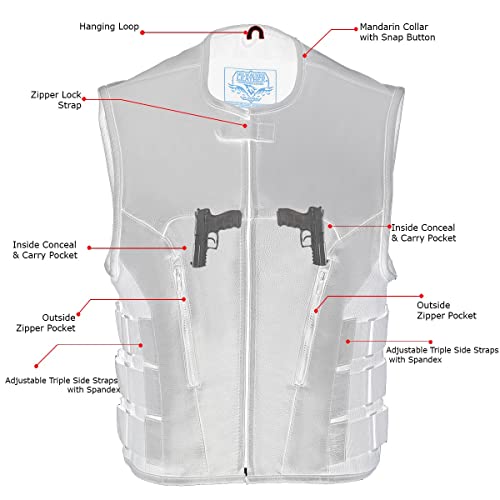 Image of Milwaukee Leather Men's Classic Collarless Motorcycle Biker Rider Leather Vest |MLM|SH
