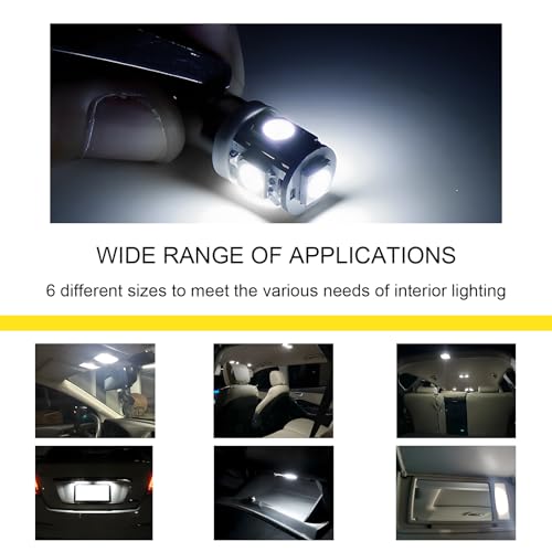Kit 42 luces LED interiores para auto, bombillas T10 y DE3175 miniatura 6