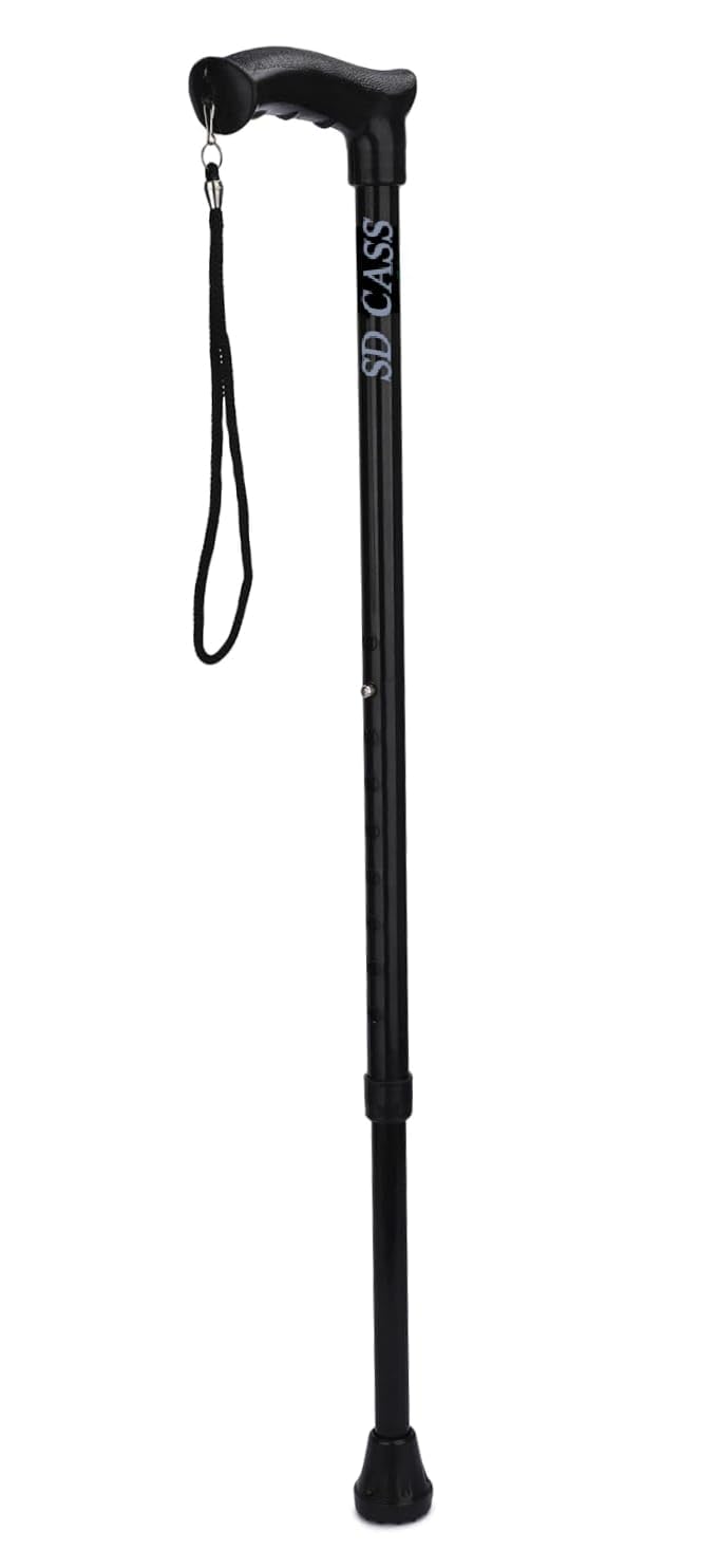 Walking Stick with Adjustible Height Stainless Steel Body for Patients, Old People or Physically Challenged (Black) (B0CKZF1HMC) Amazon Price History, Amazon Price Tracker