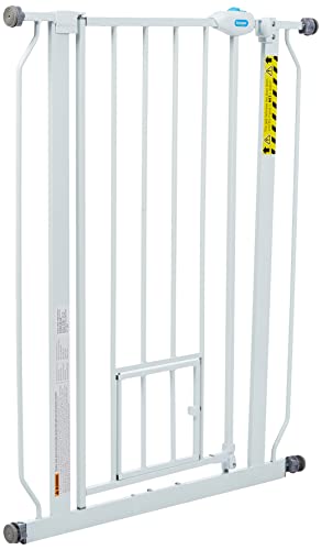 Carlson 36" Extra Tall Walk Through Dog Gate for Doorways & Bottom of Stairs, Metal Pet Gate with Small Pet Door, Expands 29.5”–36.5”, White - Image 5
