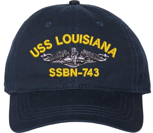 Gorra USS Louisiana SSBN-743 con delfines sin estructura miniatura 1