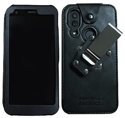 Wireless ProTech Leather Fitted Case with 4 Position Belt Clip Compatible with CAT S62 and S62 Pro