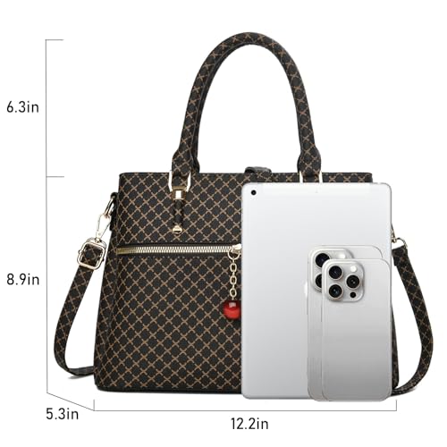 Bolso de mano dual-tone para mujer con 3 compartimentos y asa de hombro miniatura 5