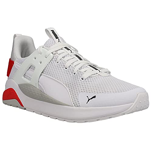 PUMA PUMA unisex adult Anzarun Cage Sneaker, Puma White-high Risk Red-gray Violet, 11 US