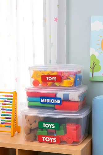 Image of Plastic Storage Boxes -Transparent Containers with Lock System for Clothes, Medicines, Stationery, Cosmetics, and Accessories Set of 3(3.5L,5L,8L)