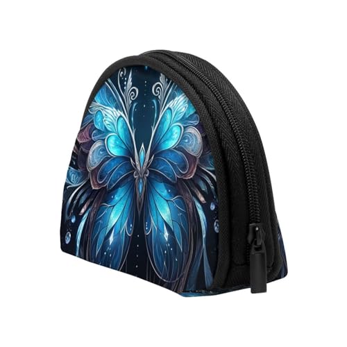 Portable Coin Purse Glowing-Butterfly-Wings Mini Zippered Money Pouch Card Holder4