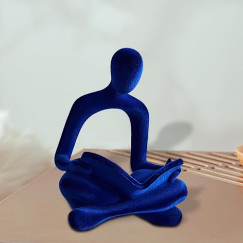 Estatua decorativa abstracta de resina azul miniatura 5