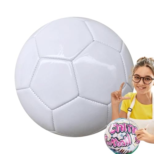 Balón de fútbol – Pelota de pintura blanca ligera de espuma EVA | Balones de fútbol exclusivos para diseño personalizado | Fútbol de entrenamiento suave para niños, práctica de juego en interiores y