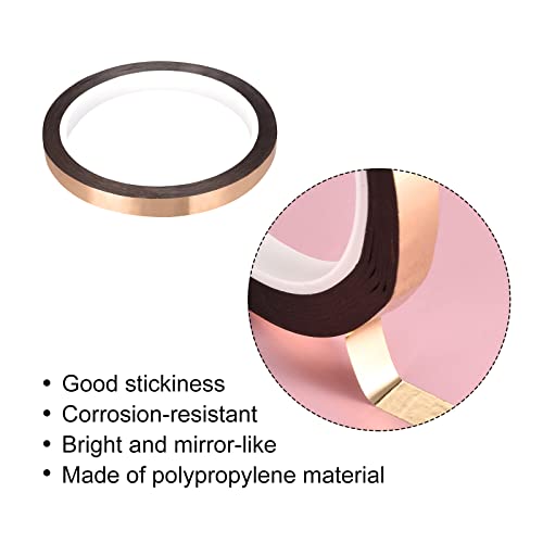 Image of MECCANIXITY Metalized Polyester Film Tape,0.47inch x 54.6yds. Adhesive Mirror Finish Decor Tape for Detailing Accent Wall,Graphic Arts,Wardrobe Crafts Tape 50m x 12mm,Rose Gold Tone