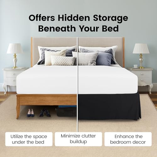 image for Utopia Bedding Queen Bed Skirt - Soft Quadruple Pleated Ruffle - Easy 