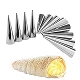 Hofumix Baking Tools Cannoli Tubes Ice Cream Molds Cream Horn Stainless Steel Brioche Molds for Making Croissant 12pcs