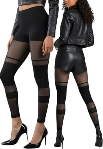 Image of ToBeInStyle Women's Opaque Ankle Long Nylon Footless Fun Tights Pantyhose