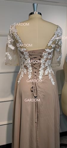 Half Sleeve Lace Chiffon Mother of The Bride Dresses Wedding Long V Neck Slit Formal Gowns Evening Dress for Women 20243