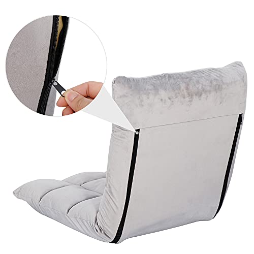 image for SUPER DEAL 14-Position Folding Floor Chair Gaming Sofa Cushioned Padde