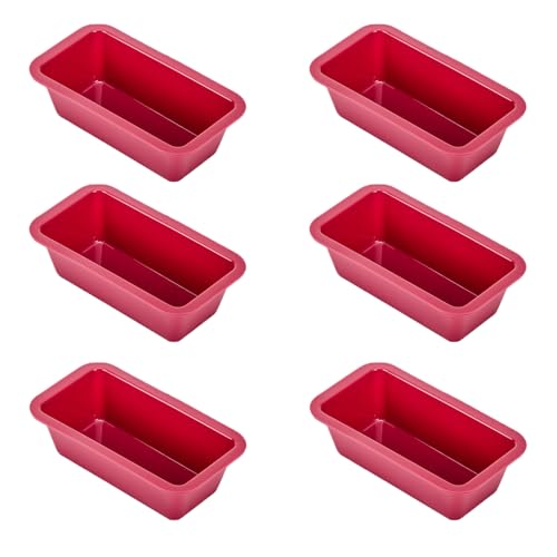 Xinlie 6 Piezas Molde Bizcocho Rectangular Moldes de Silicona para Hornear Pan Molde para Hornear Tostadas Rectangular Bandeja para Pan para Hornear Pastelera de Gran Tamaño,para Pan,Quiche