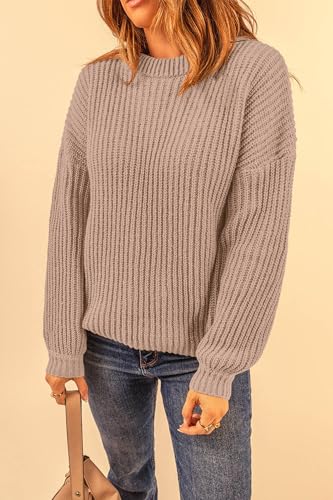 PRETTYGARDEN Fall Sweaters for Women 2025 Fashion Long Sleeve Casual Ribbed Knit Winter Clothes Pullover Jumper Tops
