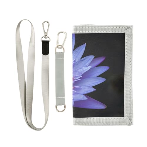 Blue Lotus Stamens Blue Kids Wallet for Boys Girls Trifold Sport Outdoor Wallets for Children Youth Teen Wallet with Zippered Coin Pockets Card Holders Front Pocket Wallets with Magic Sticker2