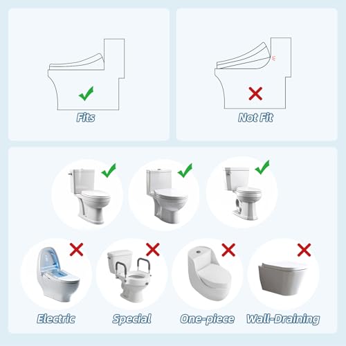Hibbent Round Bidet Toilet Seat, Slow Close Lid, Dual Nozzle - image 5